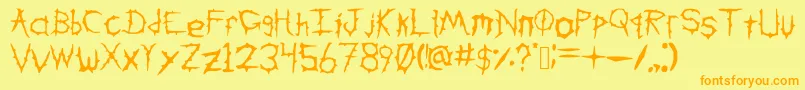 DownWithTheSicknessV2 Font – Orange Fonts on Yellow Background