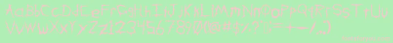 DownWithTheSicknessV2 Font – Pink Fonts on Green Background