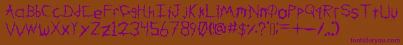 DownWithTheSicknessV2 Font – Purple Fonts on Brown Background