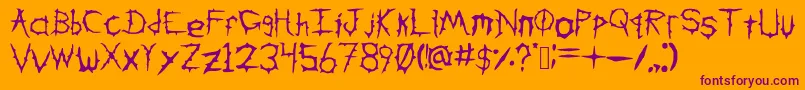 DownWithTheSicknessV2 Font – Purple Fonts on Orange Background