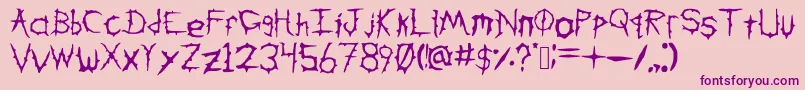 DownWithTheSicknessV2 Font – Purple Fonts on Pink Background
