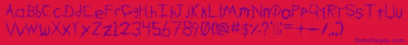 DownWithTheSicknessV2 Font – Purple Fonts on Red Background