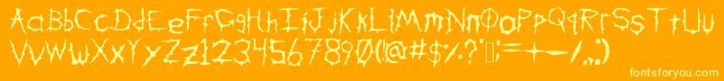 Шрифт DownWithTheSicknessV2 – жёлтые шрифты на оранжевом фоне