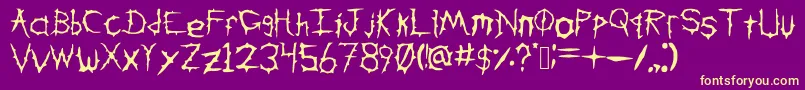 DownWithTheSicknessV2 Font – Yellow Fonts on Purple Background