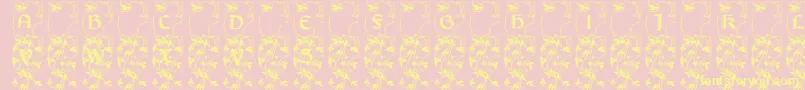 フォントLisburne – 黄色のフォント、ピンクの背景