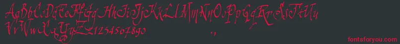 Ssamtrial Font – Red Fonts on Black Background