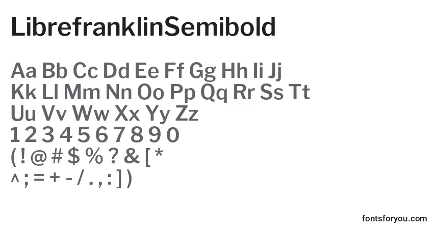 A fonte LibrefranklinSemibold (110709) – alfabeto, números, caracteres especiais