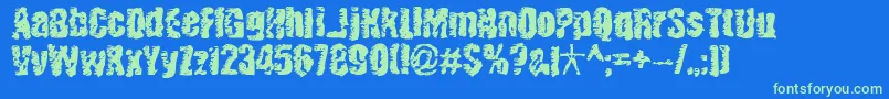 Benwitch-Schriftart – Grüne Schriften auf blauem Hintergrund
