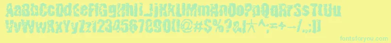 フォントBenwitch – 黄色い背景に緑の文字