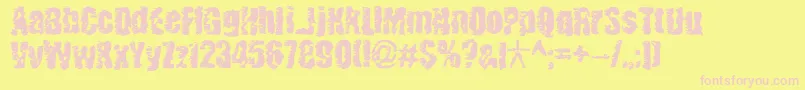 Benwitch Font – Pink Fonts on Yellow Background