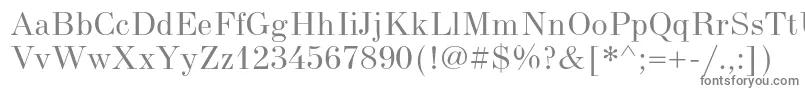Newstandardc-fontti – harmaat kirjasimet valkoisella taustalla