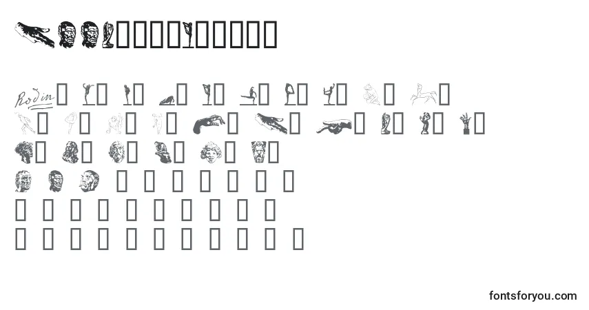 Schriftart P22RodinExtras – Alphabet, Zahlen, spezielle Symbole