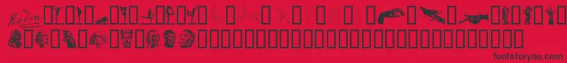 fuente P22RodinExtras – Fuentes Negras Sobre Fondo Rojo