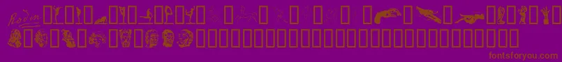 P22RodinExtras Font – Brown Fonts on Purple Background