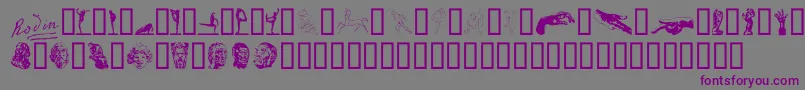 P22RodinExtras Font – Purple Fonts on Gray Background