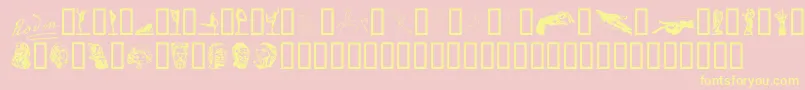 P22RodinExtras Font – Yellow Fonts on Pink Background