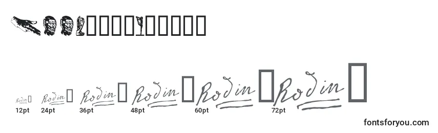 P22RodinExtras Font Sizes