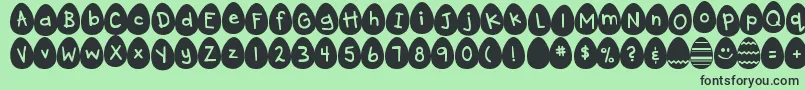 DjbEggsellentWobbly Font – Black Fonts on Green Background