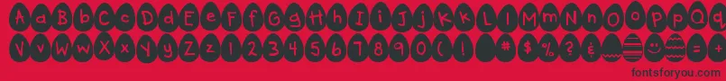 DjbEggsellentWobbly Font – Black Fonts on Red Background