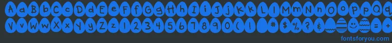 DjbEggsellentWobbly Font – Blue Fonts on Black Background