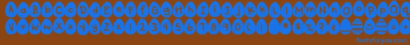 DjbEggsellentWobbly Font – Blue Fonts on Brown Background