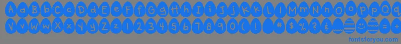 DjbEggsellentWobbly Font – Blue Fonts on Gray Background