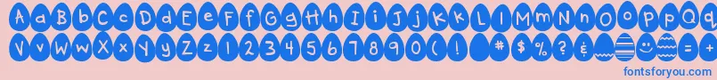 DjbEggsellentWobbly Font – Blue Fonts on Pink Background