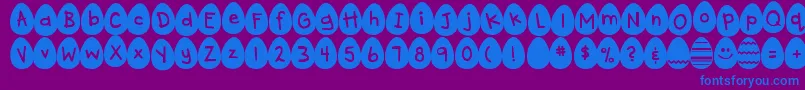 DjbEggsellentWobbly Font – Blue Fonts on Purple Background
