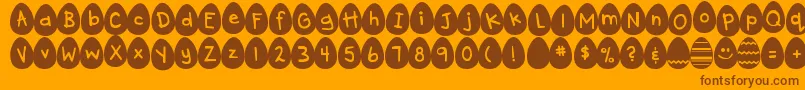 DjbEggsellentWobbly Font – Brown Fonts on Orange Background