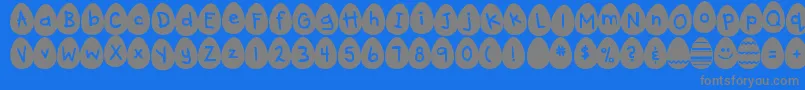 DjbEggsellentWobbly Font – Gray Fonts on Blue Background