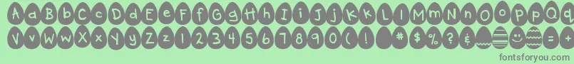 DjbEggsellentWobbly Font – Gray Fonts on Green Background