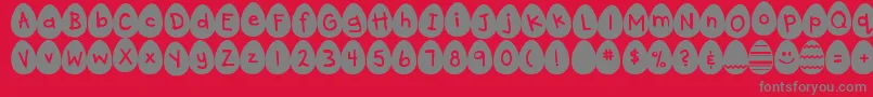 DjbEggsellentWobbly Font – Gray Fonts on Red Background