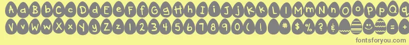 DjbEggsellentWobbly Font – Gray Fonts on Yellow Background