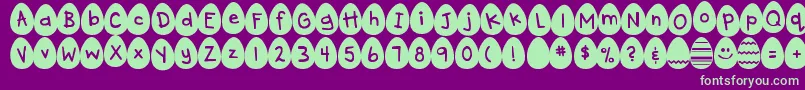 DjbEggsellentWobbly Font – Green Fonts on Purple Background
