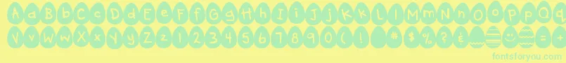 DjbEggsellentWobbly Font – Green Fonts on Yellow Background