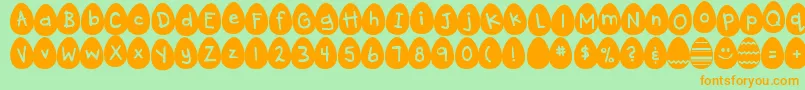 DjbEggsellentWobbly Font – Orange Fonts on Green Background