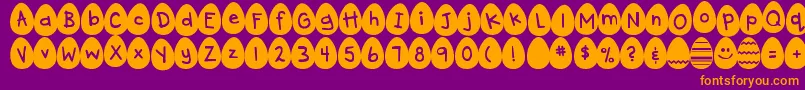 DjbEggsellentWobbly Font – Orange Fonts on Purple Background