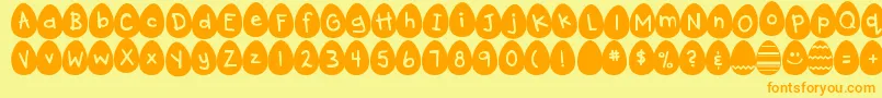 DjbEggsellentWobbly Font – Orange Fonts on Yellow Background
