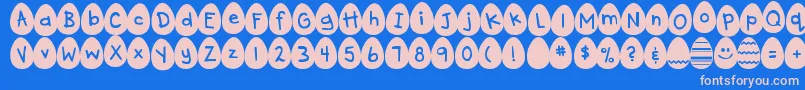 DjbEggsellentWobbly Font – Pink Fonts on Blue Background