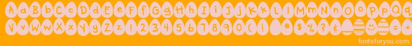 DjbEggsellentWobbly Font – Pink Fonts on Orange Background