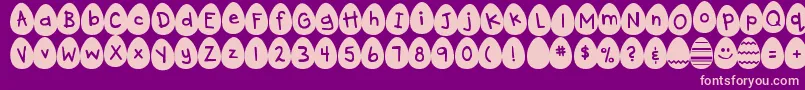 DjbEggsellentWobbly Font – Pink Fonts on Purple Background