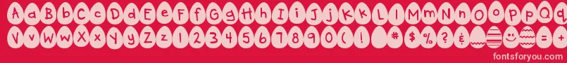 DjbEggsellentWobbly Font – Pink Fonts on Red Background