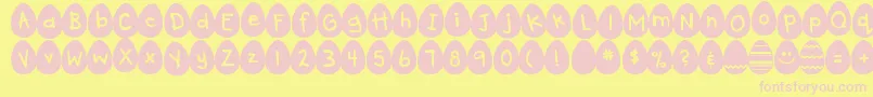 DjbEggsellentWobbly Font – Pink Fonts on Yellow Background