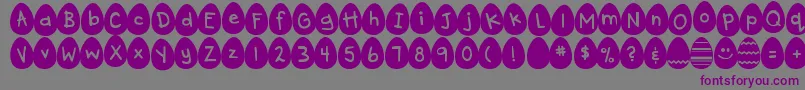 DjbEggsellentWobbly Font – Purple Fonts on Gray Background