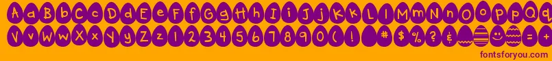 DjbEggsellentWobbly Font – Purple Fonts on Orange Background