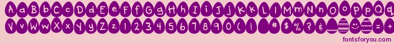 DjbEggsellentWobbly Font – Purple Fonts on Pink Background