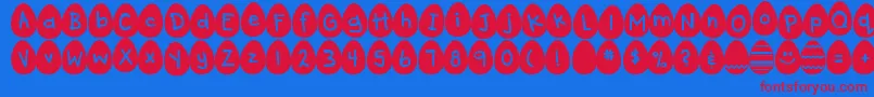 DjbEggsellentWobbly Font – Red Fonts on Blue Background