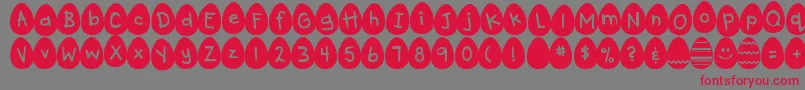 DjbEggsellentWobbly Font – Red Fonts on Gray Background
