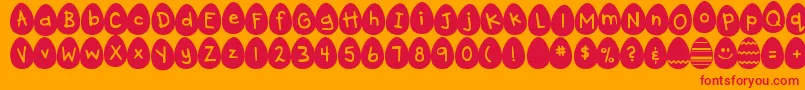 DjbEggsellentWobbly Font – Red Fonts on Orange Background