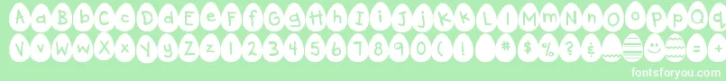 DjbEggsellentWobbly Font – White Fonts on Green Background